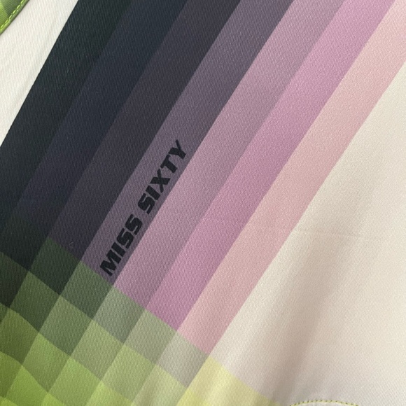 Miss Sixty Asymmetrical Dress in Black, Pink, and Yellow XS - Picture 4 of 6